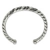 Black Bow Jewelry 10mm Stainless Steel & Crystal Antiqued & Polished Cuff Bracelet - 2 of 4