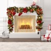 9FT Extra Long Artificial Christmas Garland,Red Gold&Silver Tri-Color Holiday,Greenery Winter Wreath,Festival Decor for Mantel Staircase Fireplace - 2 of 4
