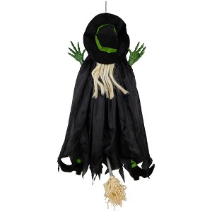 Northlight Giant Tree Trunk Crashed Witch Hanging Halloween Decoration - 4' - 1 of 4