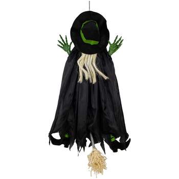 Northlight 4' Crashed Giant Tree Trunk Witch Hanging Halloween Decoration
