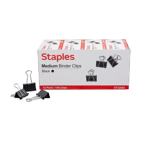 Black 2" Size with 1" Capacity Staples; Large Metal Binder Clips 