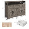 Farmhouse Buffet Cabinet with Drawers & Open Shelf, Sideboard Storage Cabinet - 2 of 4