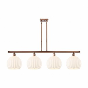 White Venetian - 4 Light Stem Hung Island In Modern Style-12.25 Inches Tall and 48.25 Inches Wide - 1 of 1