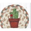 Earth Rugs Cacti 2 Printed Coaster – 5"x5" Braided Jute Square, Desert Botanical Drink Mat - 2 of 3