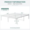 Lusimo 18 Inch Bed Frame Easy Assembly Metal Platform Bed with Steel Slat Support All Sizes - 3 of 4
