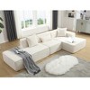 130" Modern L Shaped  Couch, Modular Sofa, Convertible Floor Sofa Terrycloth Upholstery Free Installation Left Hand Facing - 3 of 4
