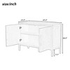CAVINAS 47.2-Inch Farmhouse Sideboard,2-Door Retro Kitchen Storage Cabinets with Iron Handles & Adjustable Feet for Kitchen & Dining Room - 3 of 4