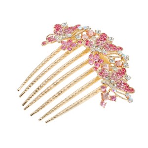 Unique Bargains Women's Portable Butterfly Rhinestones Side Comb 1 Pc - 1 of 4