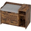 Cat Litter Box Enclosure – Hidden Litter Box Cabinet with Top Opening, Cushion, and Storage | Stylish Privacy Cat Litter Furniture - 2 of 4