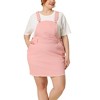 Agnes Orinda Women's Plus Size Denim Ripped Hem Suspender Casual Mini Sundresses with Pockets - 2 of 4