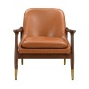 CAVINAS Mid-Century Faux Leather Accent Armchair with Solid Wood Frame,Plush Padded Chair for Living Room,Bedroom,Office - 2 of 4