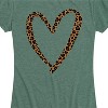 Women's - Instant Message - Leopard Print Heart Outline Short Sleeve Graphic T-Shirt - 2 of 4