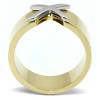 Slickblue Two-Tone Gold Stainless Steel X Ring, No Stone, Designer, Minimalist, Yellow, Sizes 5-10 - 3 of 4