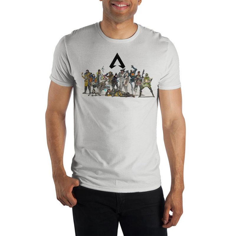 Mens Apex Legends Video Game Grey Short Sleeve Graphic Tee, 1 of 3