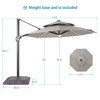 Sonkuki 11Ft LED Double Top Aluminum  LED Cantilever Patio Umbrella with Base for Patio Deck Garden - 3 of 4