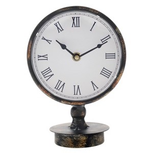 Aoibox Retro Vintage Metal Mantel Table Clock for Living Room, Bedroom, Bedside, Shelf, Farmhouse Decor - 1 of 4