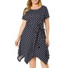 Agnes Orinda Women's Plus Size Polka Dots Wedding Elegant Spring Summer Midi Shirt Dresses - 2 of 4
