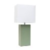 Lalia Home Lexington 21" Leather Base Table Lamps with Fabric Shade - 3 of 4