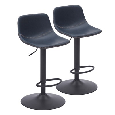 GlasFlength Dining Sets, Mid-Century Modern Swivel Bar Stool Set of 2, Adjustable Height for Kitchen, Bar, Counyer, Gray, 14.2"*16.9"*33.8"