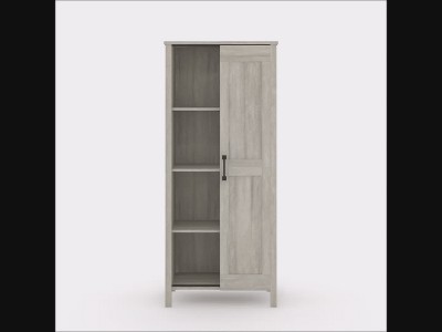 Spring Maple Adjustable Shelving Sliding Door Storage Cabinet
