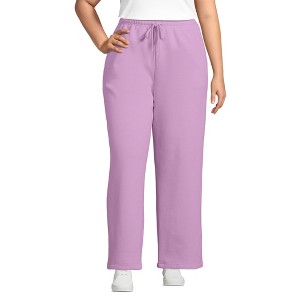 Lands' End Women's Serious Sweats High Rise Relaxed Straight Leg Pants - 1 of 3