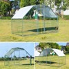 Large Metal Chicken Coop, Walk-in Chicken Run, Rabbits Duck Cages with Waterproof Anti-Ultraviolet Cover for Farm, Backyard - 3 of 4