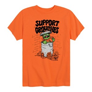 Boys' - Sesame Street - Support Grouches Oscar Short Sleeve Graphic T-Shirt - 1 of 4