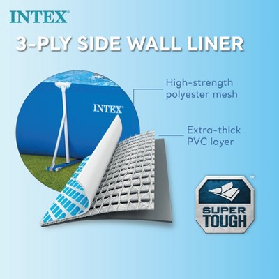 Intex 8.5ft x 5.3ft Blue Rectangular Frame Above Ground Pool