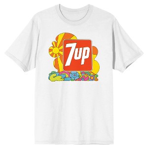 7UP Logo, Colorful doodle, White Short Sleeve Adult T-Shirt - 1 of 4