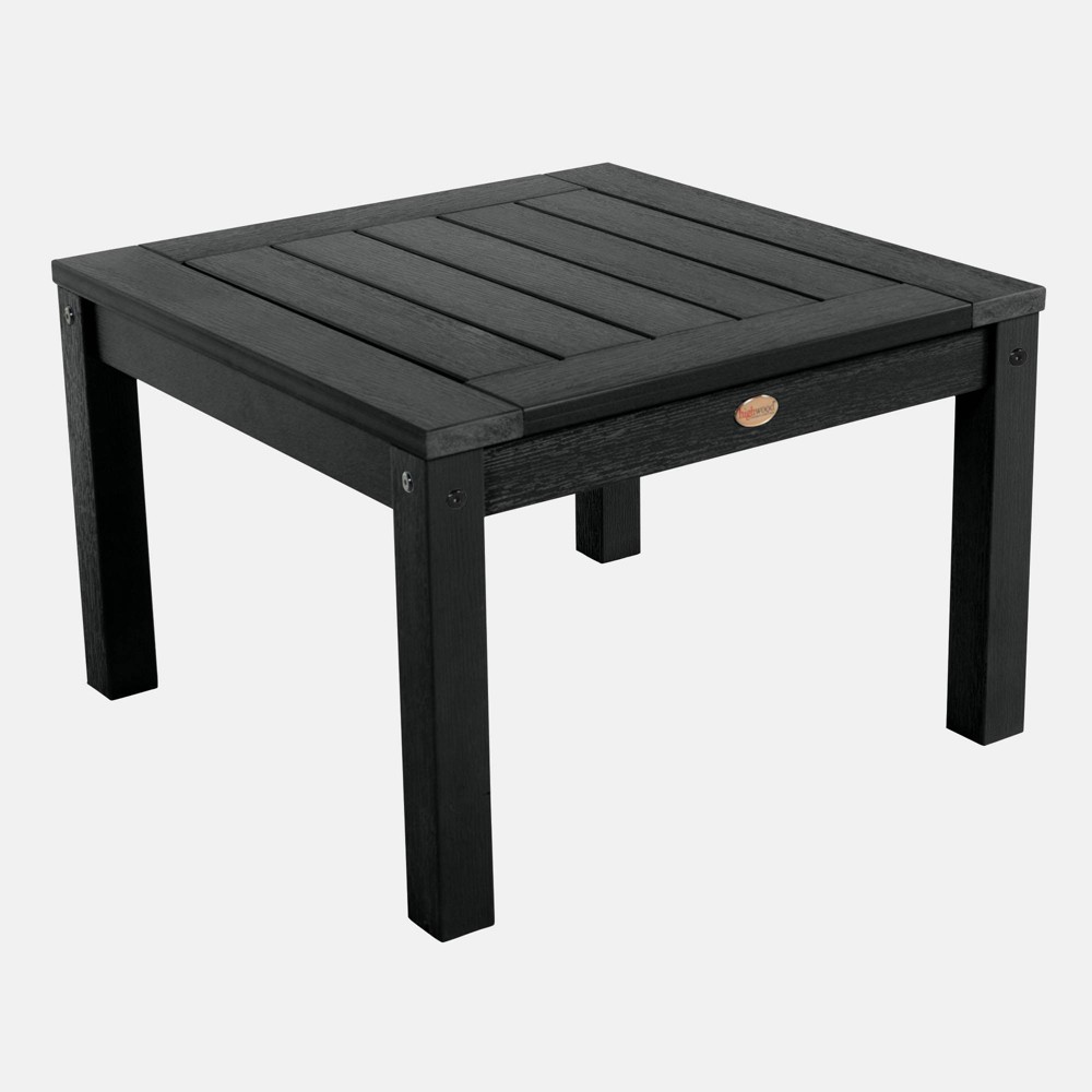 Adirondack Side Table Black - Highwood: Weather-Resistant Poly Lumber, 12-Year Warranty, Stainless Steel Hardware