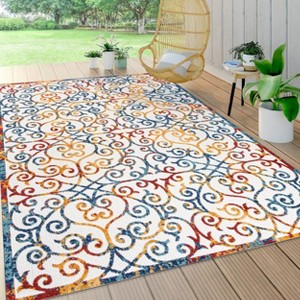 Atrani Scroll Trellis Indoor/Outdoor Area Rug - JONATHAN Y - 1 of 4