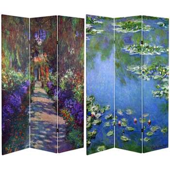 6' Tall Double Sided Works of Monet Canvas Room Divider - Oriental Furniture