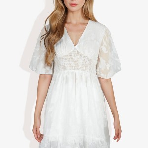 white crochet cover up dress Becca White Crochet Cover Up Dress