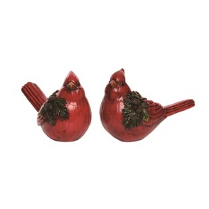 Transpac Resin Cardinal w/Pinecone Accent Set of 2 Christmas Home Decorations - 1 of 1