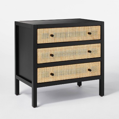 Springville 3 Drawer Nightstand Black - Threshold™ designed with Studio McGee: Bedside Table with Storage, MDF Surface
