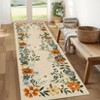 2'*6' Rugs Non-Slip ¨C Floral Print Area Rug Soft Low Pile Carpet | Machine Washable Black Throw Rug with TPR Backing - 2 of 4