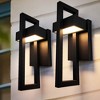 DAKAFUL Modern Cross-Shaped Outdoor Wall Light,with 5 Color Temperatures, Waterproof Exterior Wall Sconce for Porch/Garden/Entryway(2-PACK) - 2 of 4