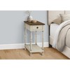 Monarch Specialties Accent Table 2 Tier End Side Table Nightstand Bedroom Narrow Lamp Storage Drawer Brown Veneer Antique White Veneer Traditional - 4 of 4