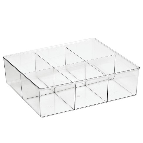 Mdesign Plastic 6 Compartment Kitchen Pantry Drawer Divided Organizer ...