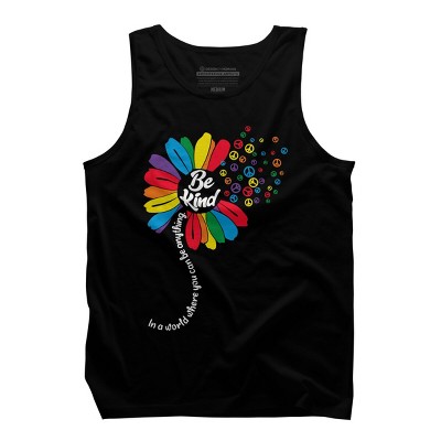 Adult Design By Humans You Can Be Anything Be Kind Flower Pride By HARGOOTank Top