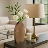 Elegant Ribbed Metal Vase for Living Room Decor - Decorative Flower Vase for Bedroom, Office, and Home Decor - Champagne - 3 of 4