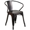 Flash Furniture Commercial Grade 30" Round Metal Indoor-Outdoor Table Set with 4 Arm Chairs - 4 of 4