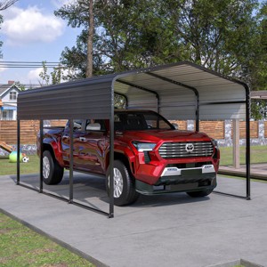 Outdoor CarPort, Car Shelter for All Weather, Garage with Galvanized Steel Frame and Roof, Heavy Duty Shelter for Cars-Coolbibila - 1 of 4
