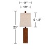 360 Lighting Modern Rustic Accent Table Lamps 23" High Set of 2 Faux Wood Rectangular Block Brown Tan Fabric Shade for Bedroom Living Room House Home - 4 of 4