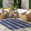 Nuloom Ida Graphic 8x10 Indoor/Outdoor Area Rug for Living Room Patio Deck Front Porch Kitchen, Navy/Ivory - 2 of 4