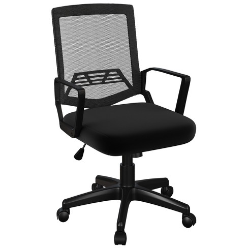 Costway Mesh Office Chair Adjustable Height&Lumbar Support Flip Up - Black