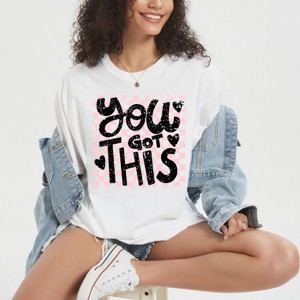 Simply Sage Market You Got This Distressed Checkered Garment Dyed Tee - 2XL - White - 1 of 4