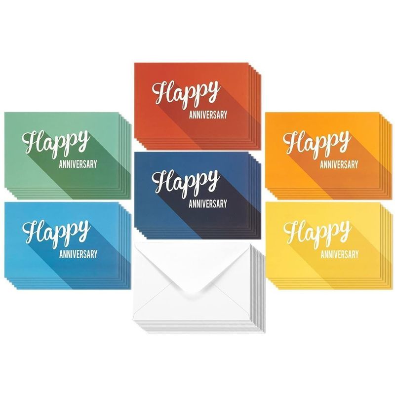 Best Paper Greetings 36 Pack Happy Anniversary Cards Bulk with Envelopes - Work, Wedding, Employee Appreciation Cards, (Retro Design, 4x6 In), 5 of 9