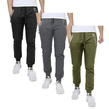 Lyrebird Atelier Men's Slim Fit Fleece Jogger Sweatpants-3 Pack