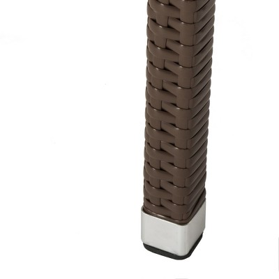 Landry Brown Rattan and Aluminum Bar Stool